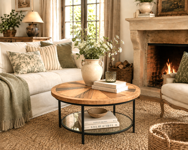 Table basse marquetée
