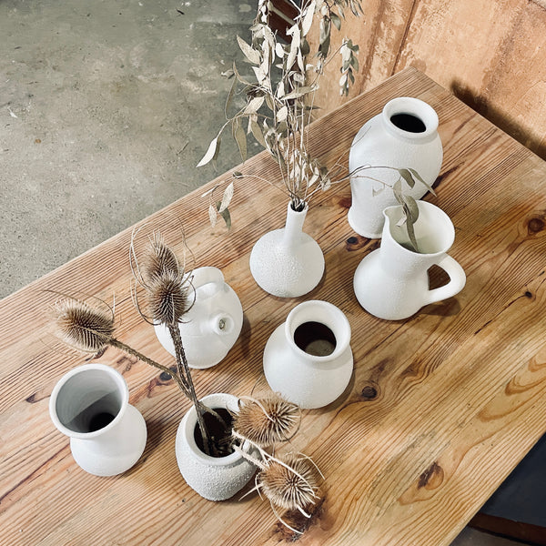 Vase terre cuite blanc
