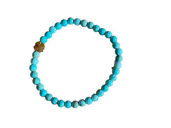Bracelet turquoise et trèfle