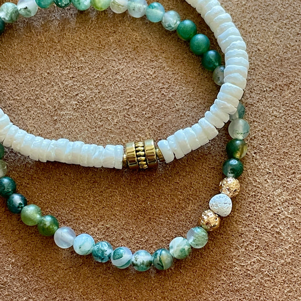 Bracelet agate verte