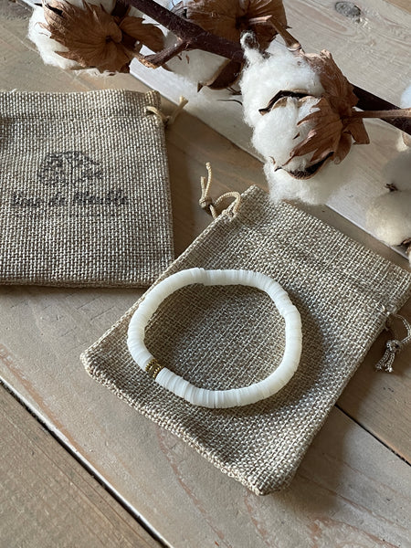 Bracelet blanc heishi